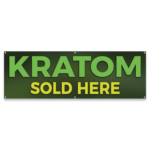 Signmission Kratom Sold Here Banner Concession Stand Food Truck Single Sided B-72-30095 - main